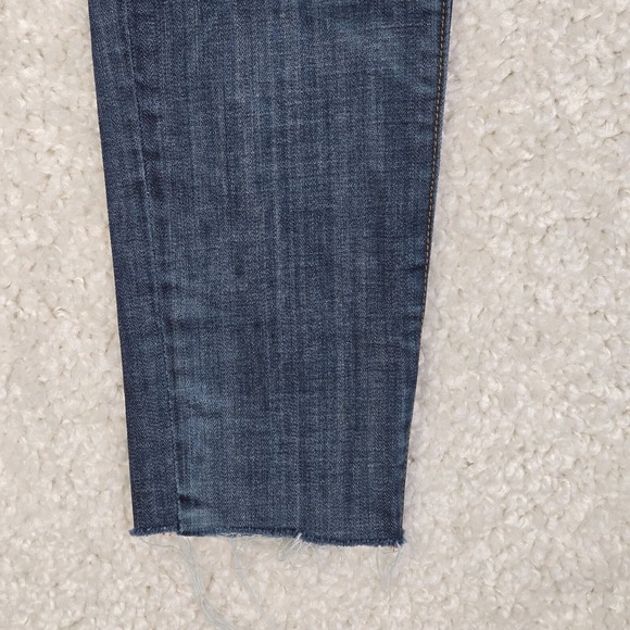 Driftwood Jeans Womens 28 Blue Embroidered Floral Raw‎ Hems Medium Wash Stretch - Picture 2 of 14